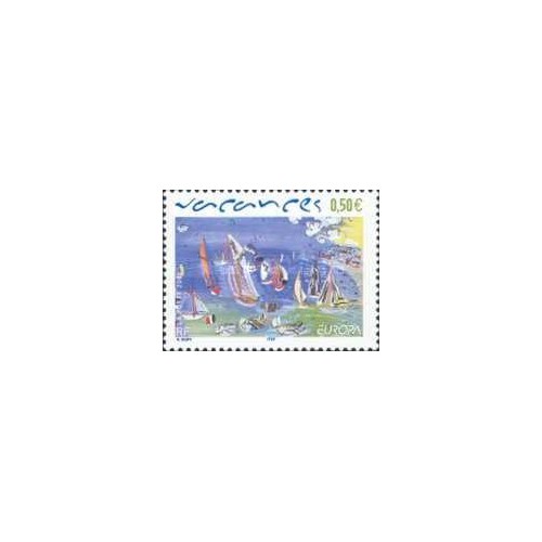 1 عدد تمبر مشترک اروپا - Europa Cept - تعطیلات - فرانسه 2004 1 عدد تمبر مشترک اروپا - Europa Cept - تعطیلات - فرانسه 2004