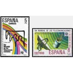 2 عدد تمبر روز جهانی ارتباطات - اسپانیا 1979      