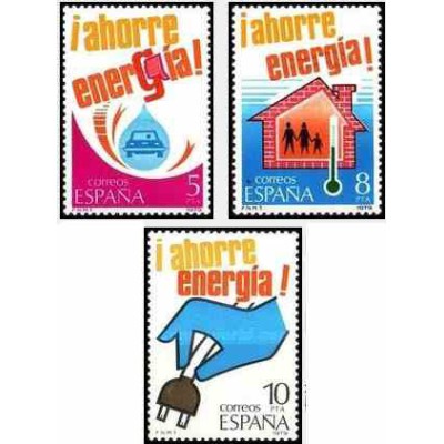 3 عدد تمبر صرفه جویی در انرژی - اسپانیا 1979      