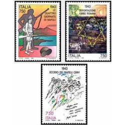 3 عدد تمبر جنگ جهانی دوم- ایتالیا 1993     