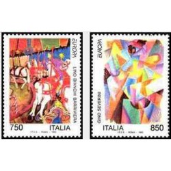 2 عدد تمبر مشترک اروپا - Eropa Cept  - نقاشی مدرن - ایتالیا 1993