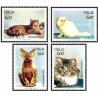 4 عدد تمبر گربه ها - یکی از تمبرها گربه ایرانی - ایتالیا 1993