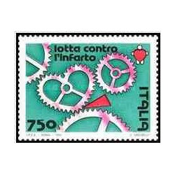 1عدد تمبر روز ملی بهداشت در مقابل بیماریهای قلبی - ایتالیا 1993     