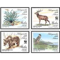 4 عدد تمبر حفاظت از محیط زیست - WWF - ایتالیا 1991