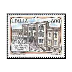 1 عدد تمبر مدرسه ی آزونی، ساساری - ایتالیا 1991      