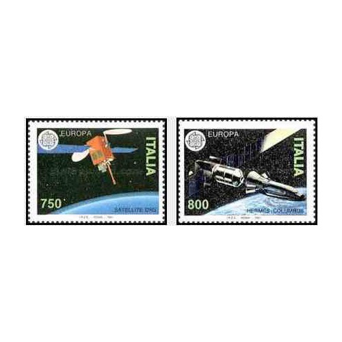2 عدد تمبر مشترک اروپا - Europa Cept - ماهواره - ایتالیا 1991