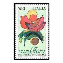 1 عدد تمبر نمایشگاه گل جنووا - ایتالیا 1991