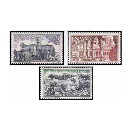 3 عدد تمبر قلعه ها و صومعه ها- اسپانیا 1977