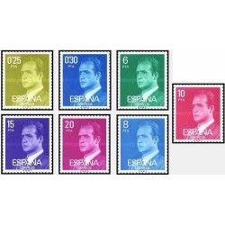 7 عدد تمبر سری پستی - پادشاه خوان کارلوس اول - رقمهای جدید - اسپانیا 1977