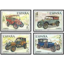  4 عدد تمبر اتومبیل های کلاسیک اسپانیایی - اسپانیا 1977      