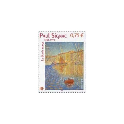 1 عدد  تمبر صد و چهلمین سالگرد تولد پل سیگناک - نقاش - فرانسه 2003