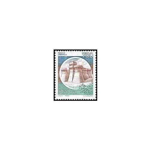 1 عدد تمبر سری پستی قلعه ها - ایتالیا 1990