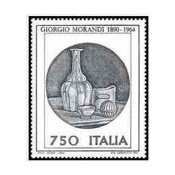 1 عدد تمبر صدمین سالگرد تولد جورجیو موراندی - نقاش - ایتالیا 1990