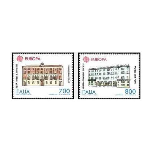 2 عدد تمبر مشترک اروپا - Europa Cept - ایتالیا 1990