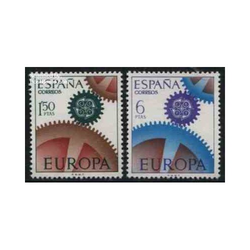 2 عدد تمبر مشترک اروپا - Europa Cept - اسپانیا 1967