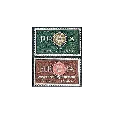 2 عدد تمبر مشترک اروپا - Europa Cept - اسپانیا 1960