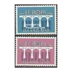 2 عدد تمبر مشترک اروپا - Europa Cept - ایسلند 1984
