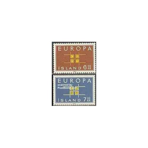 2 عدد تمبر مشترک اروپا - Europa Cept - ایسلند 1963