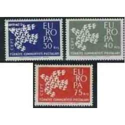 3 عدد تمبر مشترک اروپا - Europa Cept - ترکیه 1961