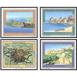 4 عدد تمبر تبلیغات گردشگری- تابلو نقاشی- ایتالیا 1990