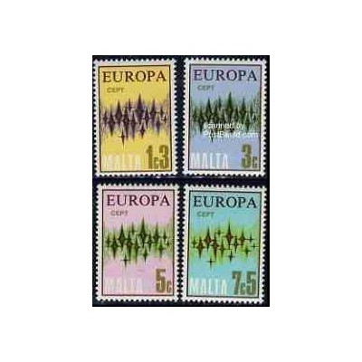 4 عدد تمبر مشترک اروپا - Europa Cept - مالت 1972