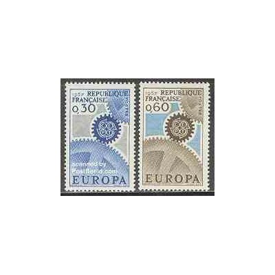 2 عدد تمبر مشترک اروپا - Europa Cept - فرانسه 1967