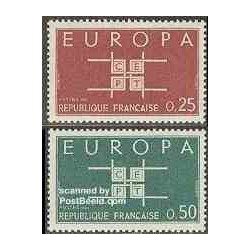 2 عدد تمبر مشترک اروپا - Europa Cept - فرانسه 1963