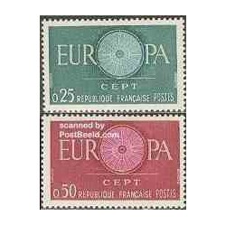 2 عدد تمبر مشترک اروپا - Europa Cept - فرانسه 1960