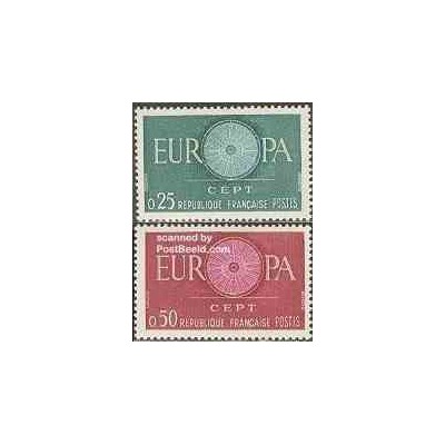 2 عدد تمبر مشترک اروپا - Europa Cept - فرانسه 1960