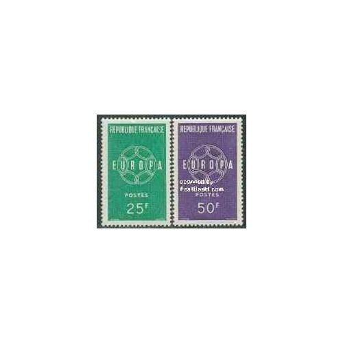 2 عدد تمبر مشترک اروپا - Europa Cept - فرانسه 1959