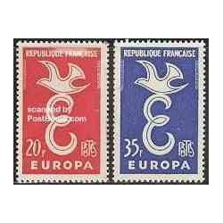 2 عدد تمبر مشترک اروپا - Europa Cept - فرانسه 1958
