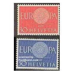 2 عدد تمبر مشترک اروپا - Europa Cept - سوئیس 1960