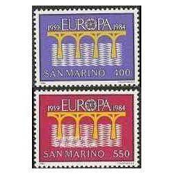 2 عدد تمبر مشترک اروپا - Europa Cept - سان مارینو 1984