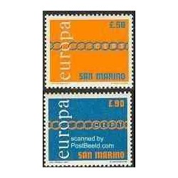 2 عدد تمبر مشترک اروپا - Europa Cept - سان مارینو 1971