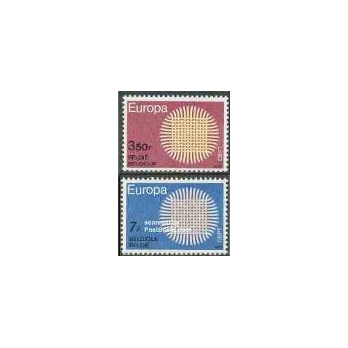 2 عدد تمبر مشترک اروپا - Europa Cept - بلژیک 1970