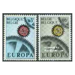 2 عدد تمبر مشترک اروپا - Europa Cept - بلژیک 1967
