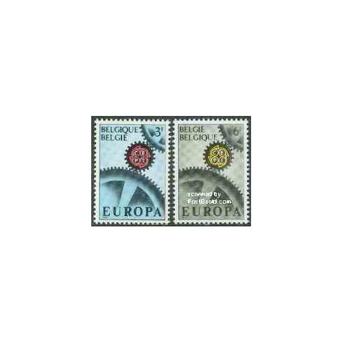 2 عدد تمبر مشترک اروپا - Europa Cept - بلژیک 1967