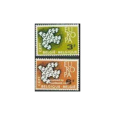 2 عدد تمبر مشترک اروپا - Europa Cept - بلژیک 1961