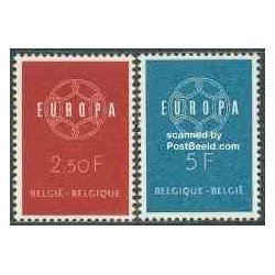 2 عدد تمبر مشترک اروپا - Europa Cept - بلژیک 1959