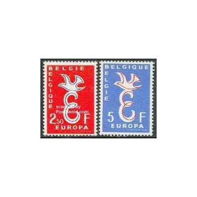 2 عدد تمبر مشترک اروپا - Europa Cept - بلژیک 1958