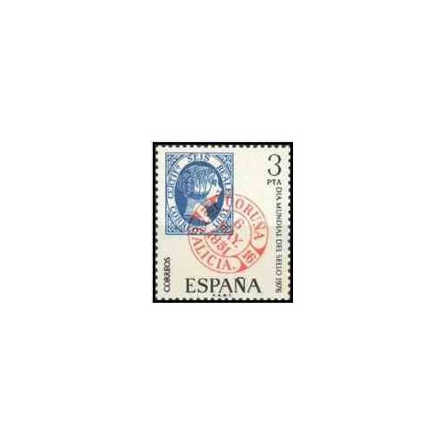 1 عدد تمبر روز جهانی تمبر - اسپانیا 1976      