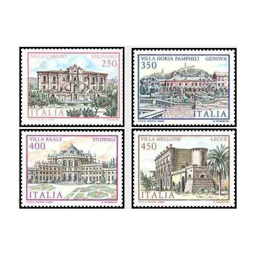 4 عدد تمبر ساختمانهای معروف - ایتالیا 1984
