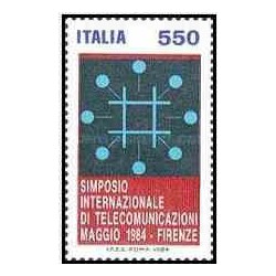 1 عدد تمبر سمپوزیوم بین المللی مخابرات ،فلورانس- ایتالیا 1984     