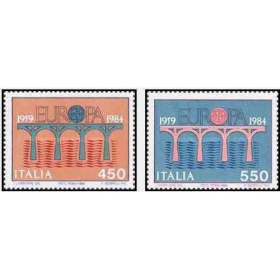 2 عدد تمبر مشترک اروپا - Europa Cept - ایتالیا 1984