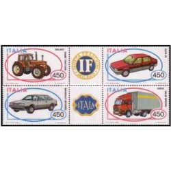 4 عدد تمبر وسایل نقلیه ساخت ایتالیا- ایتالیا 1984  