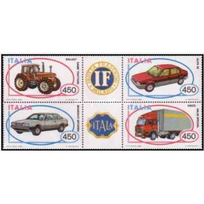 4 عدد تمبر وسایل نقلیه ساخت ایتالیا- ایتالیا 1984  