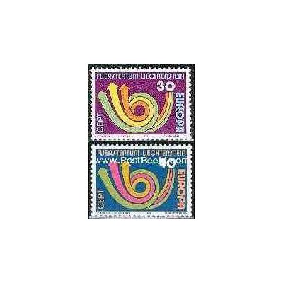 2 عدد تمبر مشترک اروپا - Europa Cept - لیختنشتاین 1973