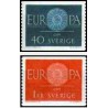 2 عدد تمبر مشترک اروپا - Europa Cept - سوئد 1960