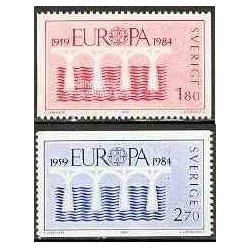 2 عدد تمبر مشترک اروپا - Europa Cept - سوئد 1984