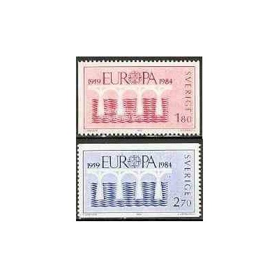 2 عدد تمبر مشترک اروپا - Europa Cept - سوئد 1984